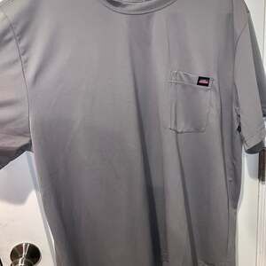 Dickies Mens Size 2XL Color Grey Short Sleeve‎ With Logo Crew Neck Pocket Tee